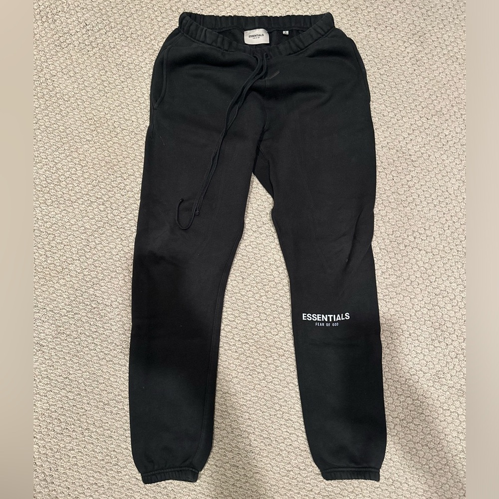 Mens Fear of God Essentials Sweatpants Black SS22 size Small